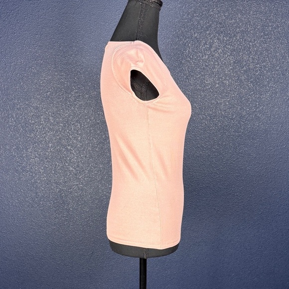 Max Studio Pink Fitted Blouse with Tie at Shoulder, Size XS - Picture 5 of 7